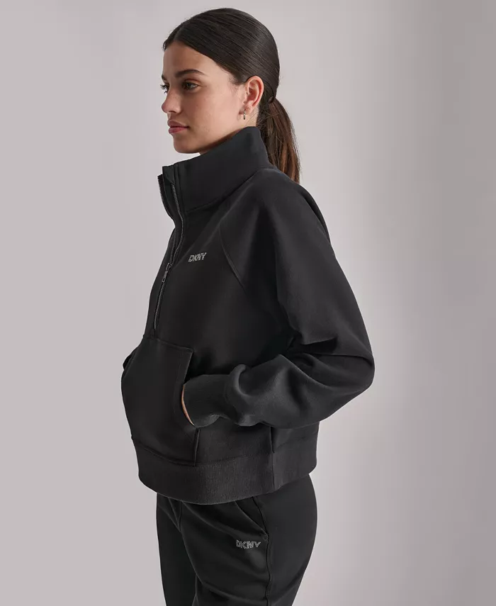 DKNY Women's Studded-Logo Half-Zip Sweatshirt - thumbnail 6