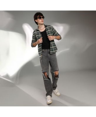 Men's Pine Green Woven Plaid Shirt