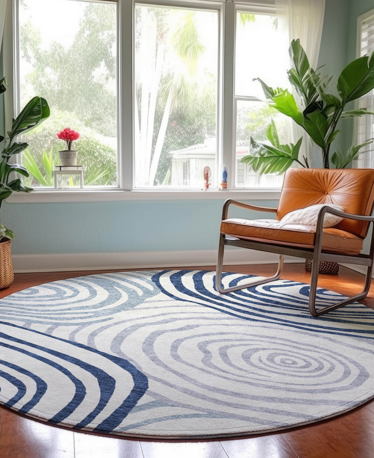Dalyn Neo No10 8'x8' Round Area Rug In Blue
