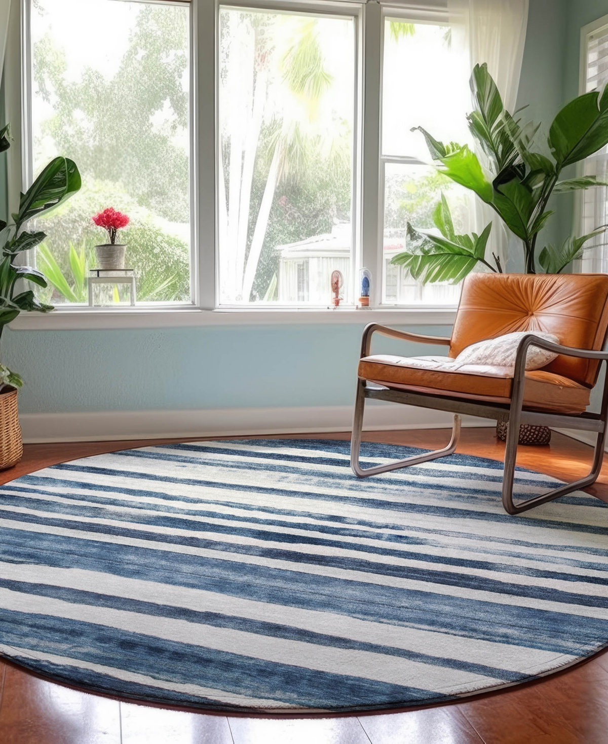 Dalyn Neo No16 8'x8' Round Area Rug In Blue