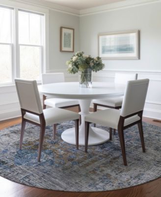 Karaj Washable KJ2 8'x8' Round Area Rug