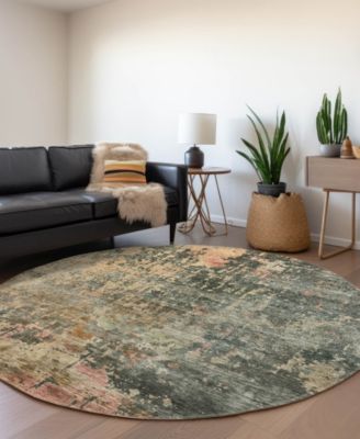 Nouveau Washable NV22 8'x8' Round Area Rug