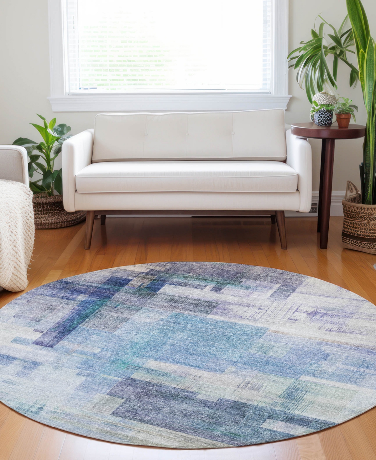 Dalyn Ravenna Rn6 8'x8' Round Area Rug In Blue