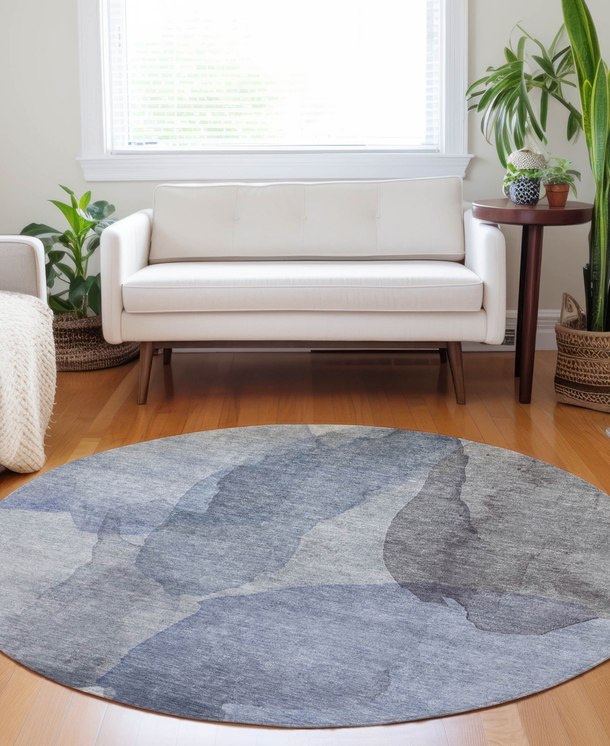 Dalyn Ravenna Rn12 8'x8' Round Area Rug In Blue