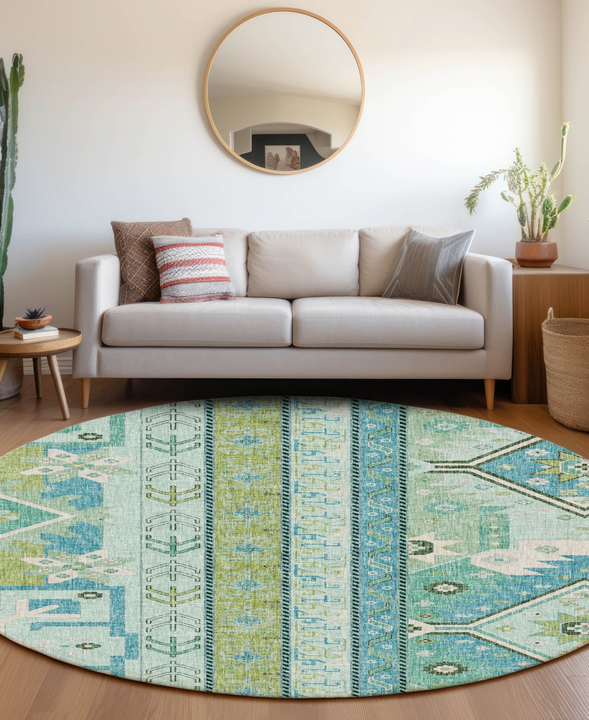 Dalyn Lorenzo Ln3 8'x8' Round Area Rug In Blue