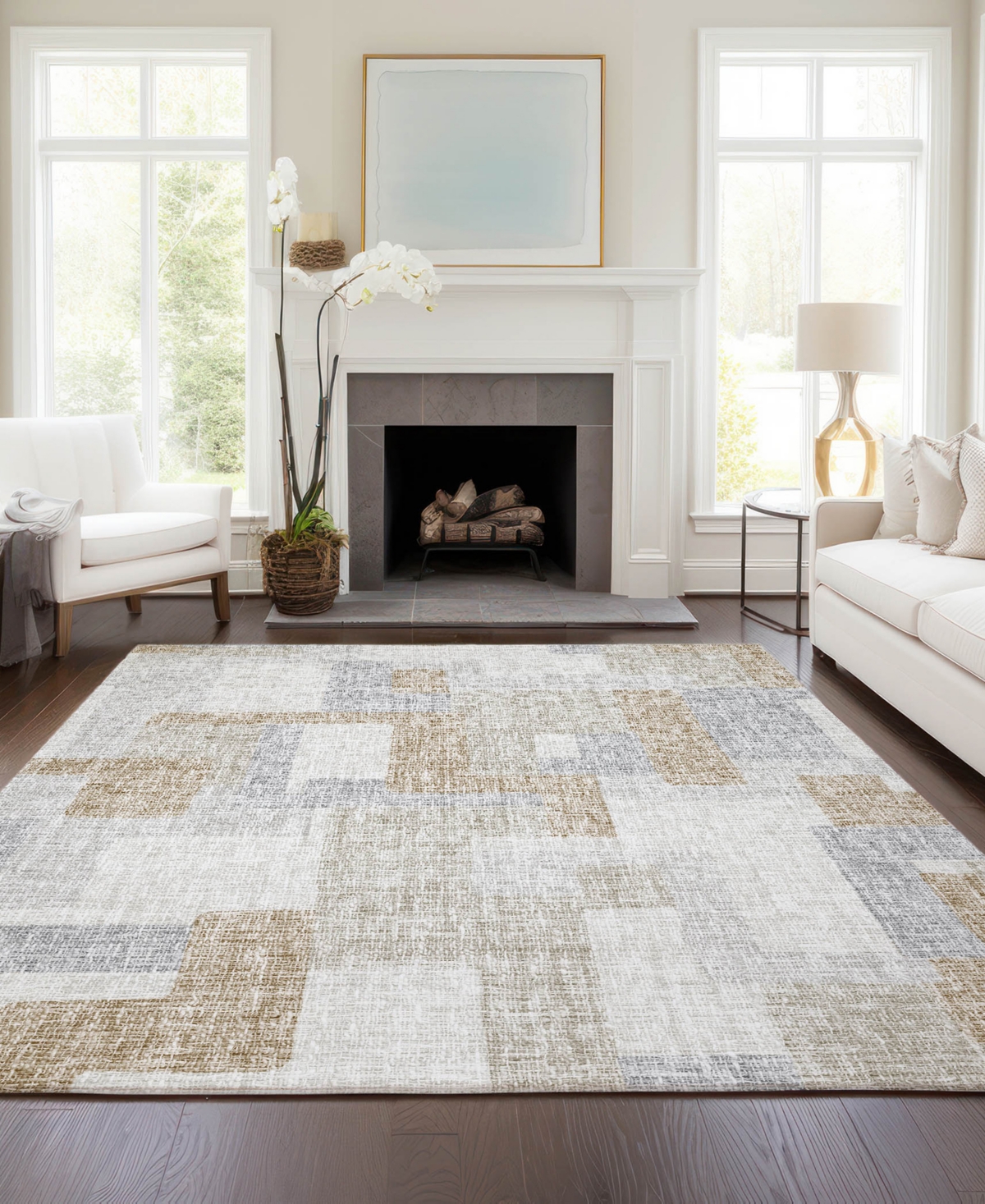 Dalyn Portico Po3 2'6"x3'10" Area Rug In Neutral