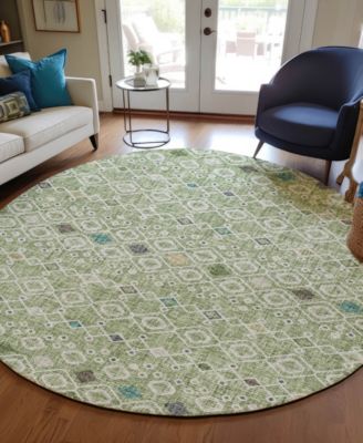 Portico Washable PO4 8'x8' Round Area Rug