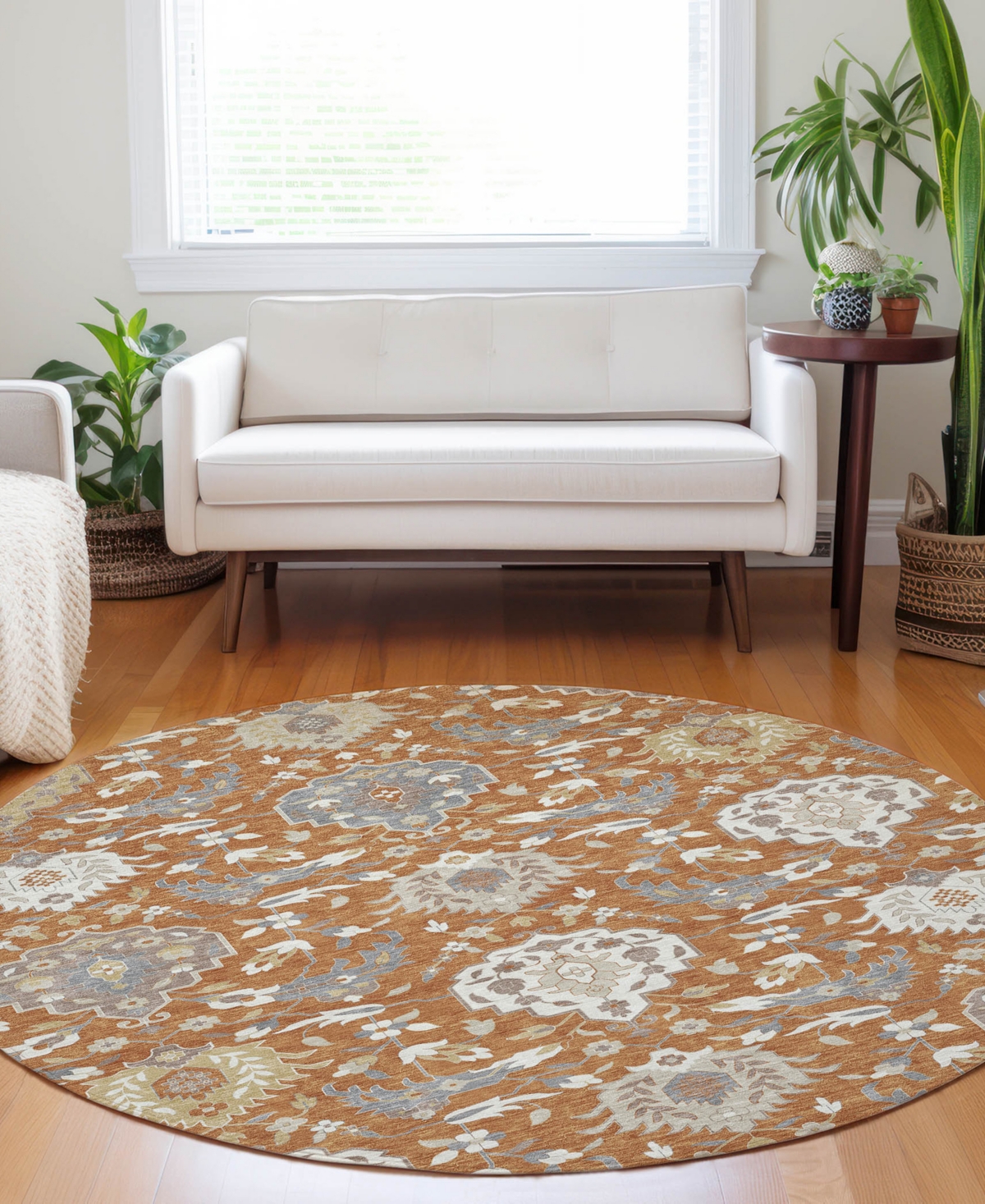 Dalyn Tabrook Tb4 8'x8' Round Area Rug In Brown