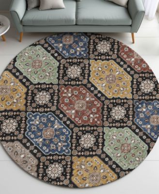 Silk Road Washable SR7 8'x8' Round Area Rug