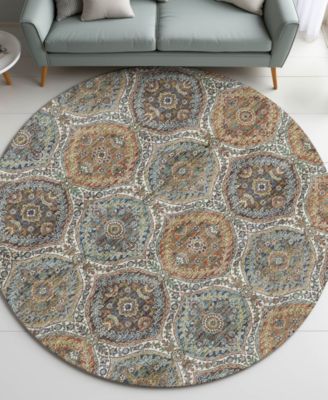 Silk Road Washable SR12 8'x8' Round Area Rug