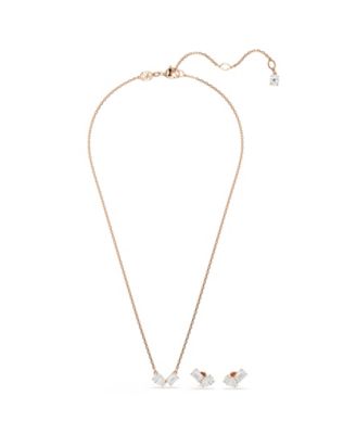 Mesmera Rose Gold Tone Plated Earrings and Necklace Set