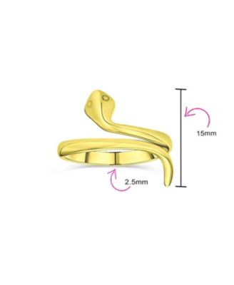 Delicate Snake Wrap 1MM Stackable Knuckle Midi Band Ring Gold Plated Sterling Silver