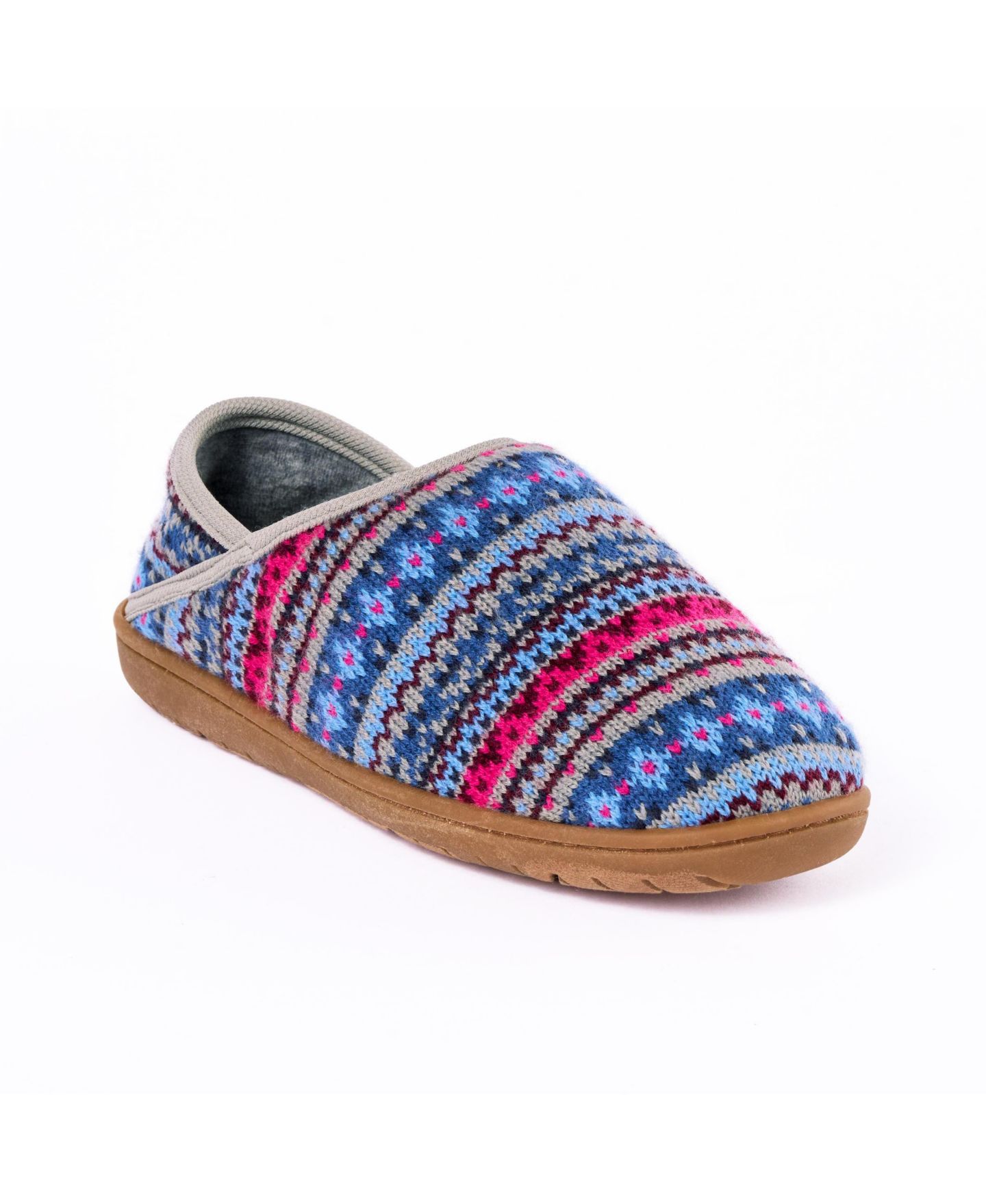 Женские тапочки Minnetonka Packaway Fabric Slipper Collabsible Heel, цвет: Синий разноцветный — фото 1