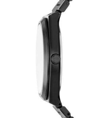 Men's Quartz Three-Hand Black Alloy Watch Set, 42mm