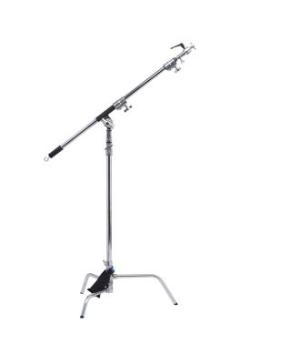 40" Master C-Stand with Turtle Base with Baby Boom, Grip Head, Camera Mounting Plate and 10 lbs Weight Bag