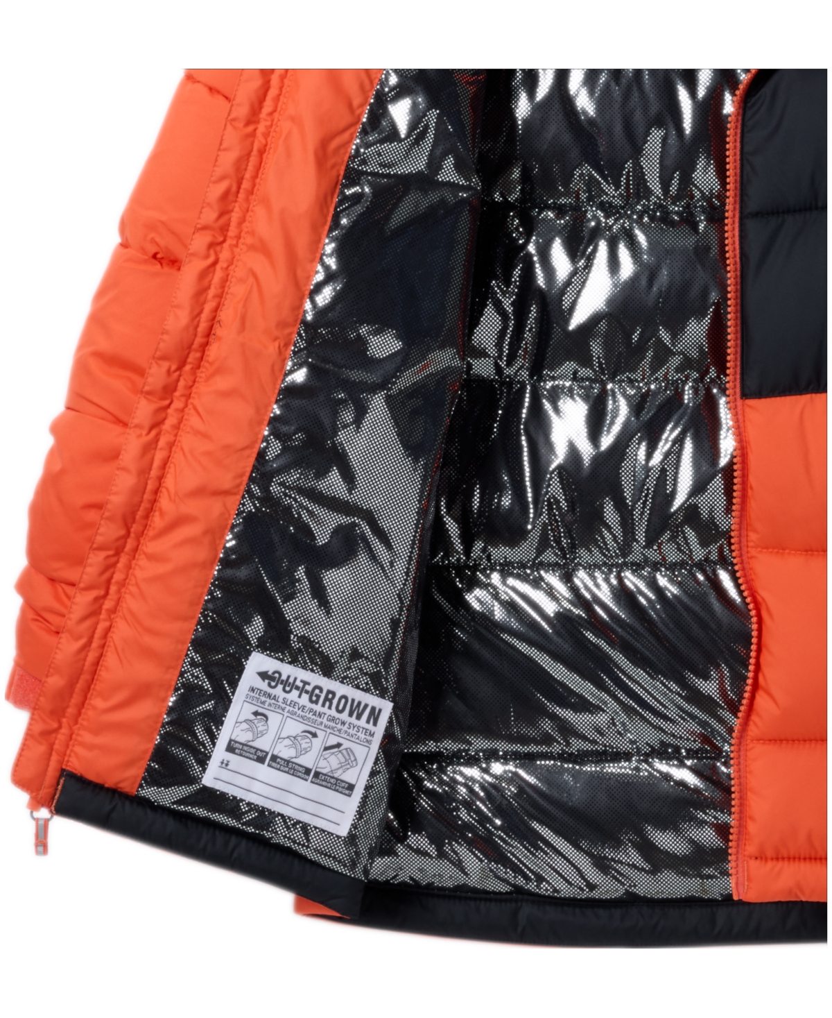 Columbia Big Boys Pike Lake Ii Quilted Full-zip Hooded Puffer Jacket In Orange