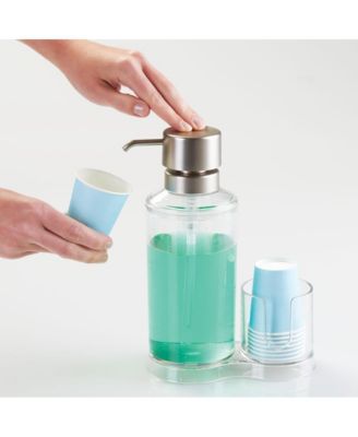 Mouthwash Caddy with Cup Holder - Clear/Brushed