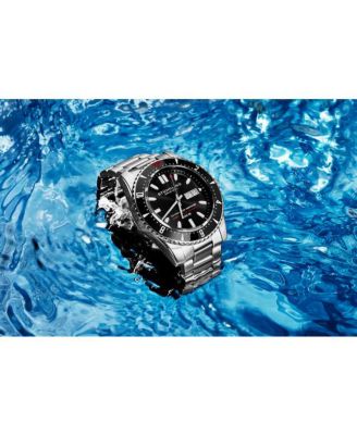 Men s Aquadiver 44mm Swiss Automatic Diver Watch, Black Dial, Rotating Bezel, Stainless Steel, 200M Water Resistant