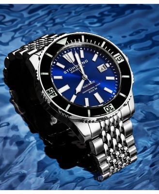 Men s Radiance Heritage 1006 43mm Swiss Automatic Diver Watch, Black Dial & Bezel, Oyster-Style Bracelet, Exhibition Caseback, 200M WR