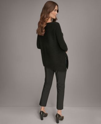 Women’s Asymmetric-Hem 100% Cashmere Poncho Sweater