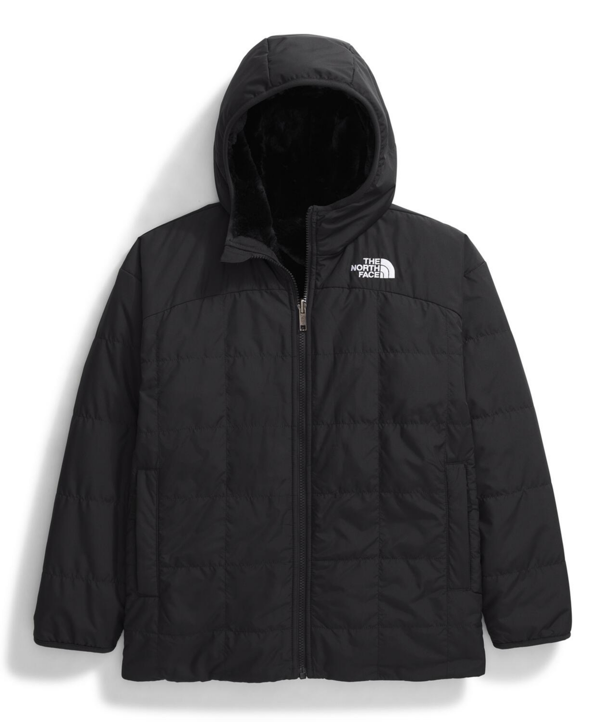 The North Face Girls 7-20 Reversible Shasta Short Parka Jacket In Black