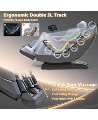 Full Body Zero Gravity Massage Chair with Airbags Waist Heater Foot Rollers