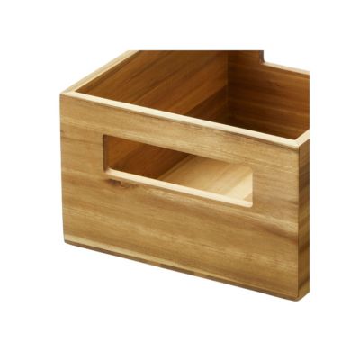 Acacia Wood Pantry Bin with Handles - Set of 2 - Natural