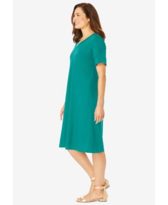 Plus Size Perfect Short-Sleeve V-Neck Tee Dress