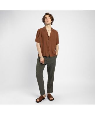 Men's Panel-Pleat Oversized Shirt