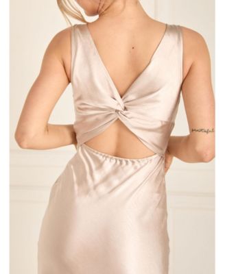 Women's Twist Back Satin Bridesmaid Dress