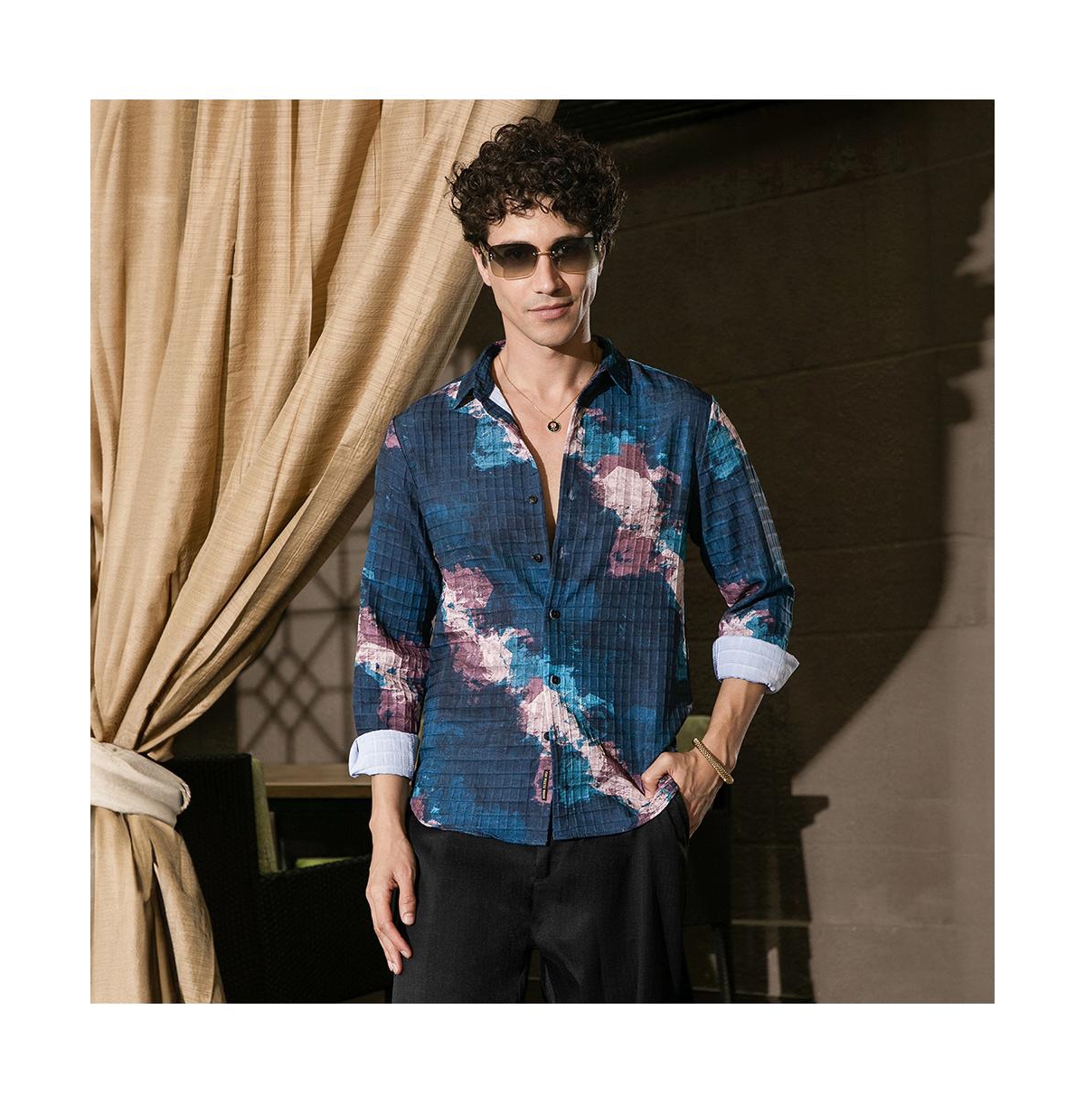 Campus Sutra Men's Abstract Fluid Shirt