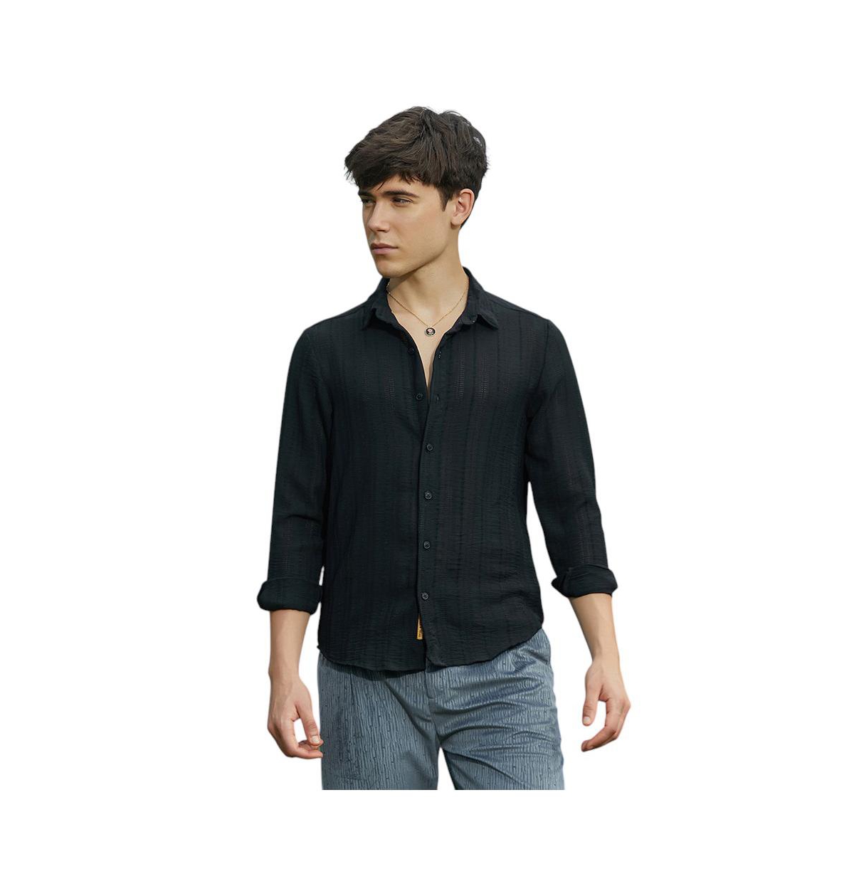 Campus Sutra Men's Trough-Tactile Shirt