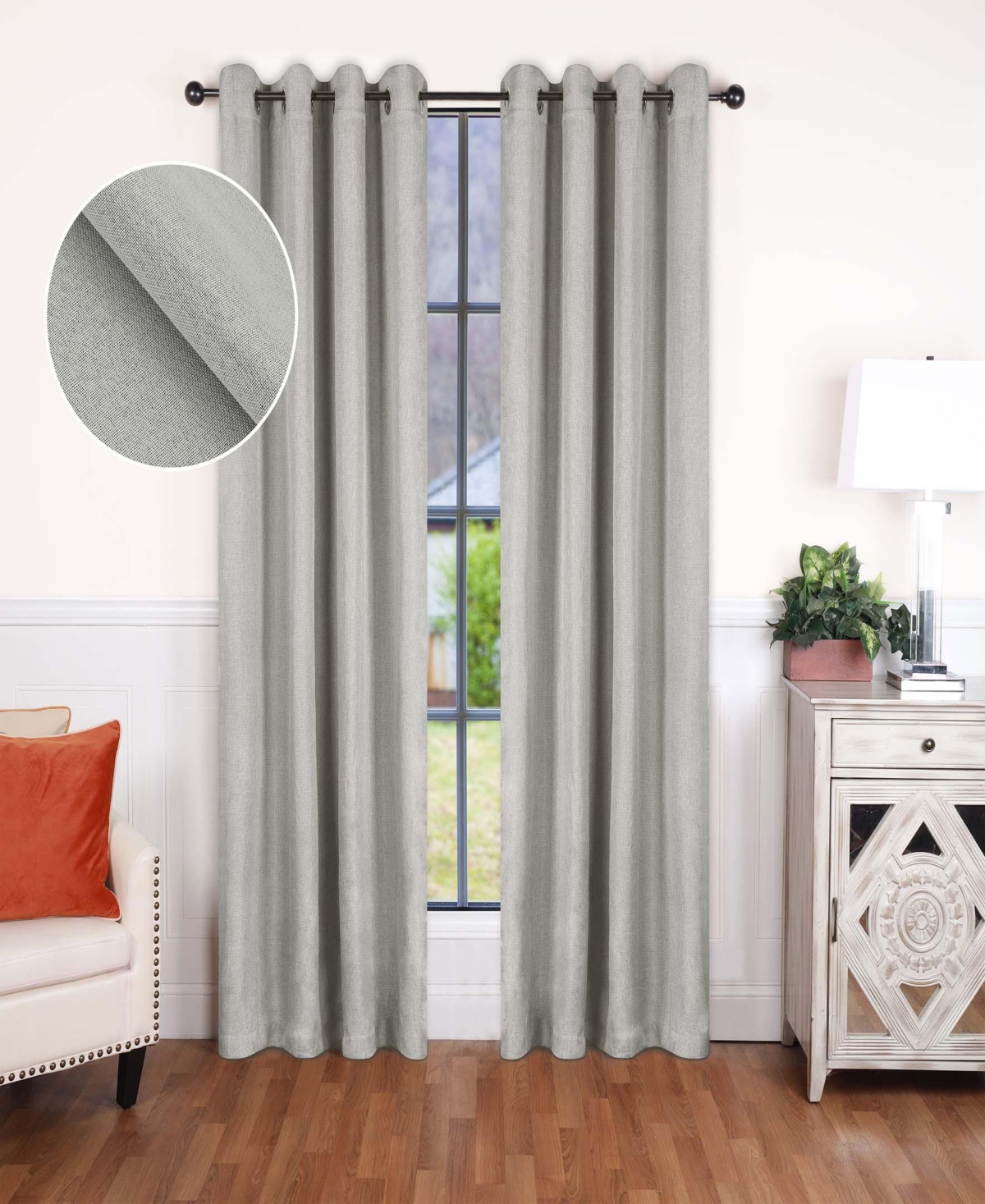 Superior Linen-Inspired Room Darkening Grommet Top Curtains, 52" x 84" (Set of 8)