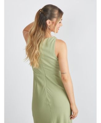 Women's Cowl Front Crepe Bridesmaid Dress