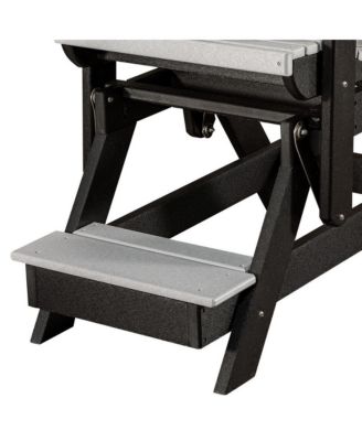 Fan Back Balcony Glider Made in the USA- Light Gray, Black