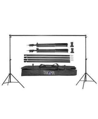 Photo Basics 9' x 10'  Screen Cotton Background - Bundle With Flashpoint 10' Background Support System