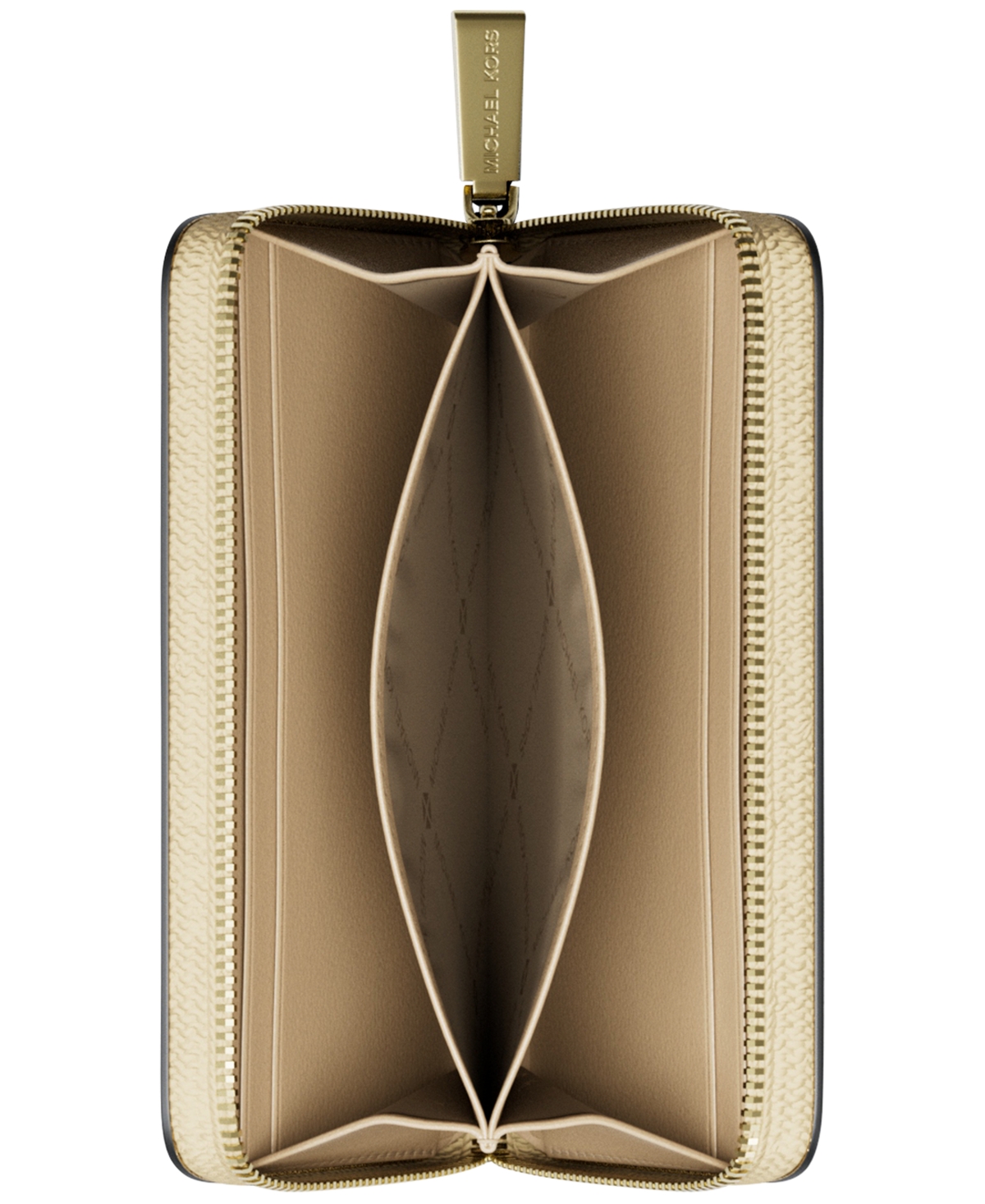 Michael Kors Jet Set Zip Around Card Case In Gold