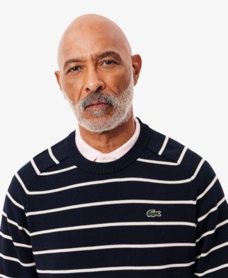 Men's Striped 3D Crewneck Sweater