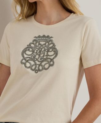 Women's Beaded-Crest Jersey T-Shirt