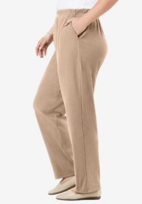 Women's Within Tall 7-Day Knit Ribbed Straight-Leg Pull-On Pants