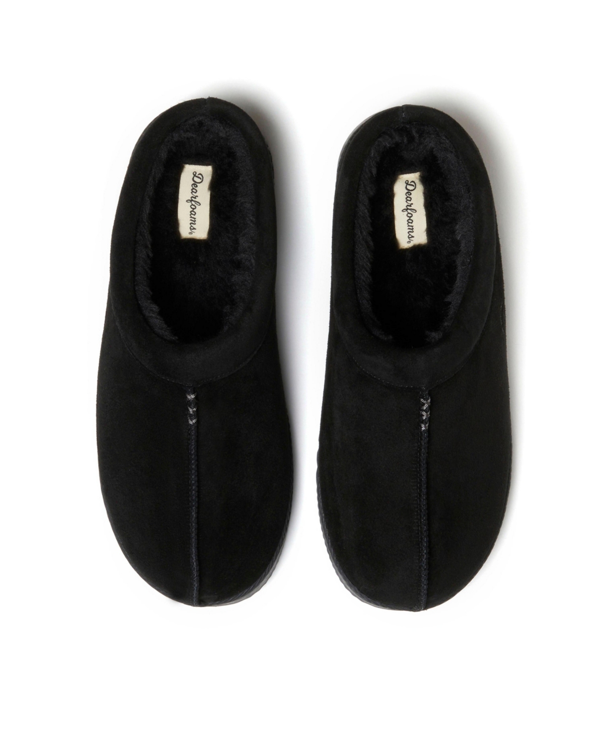 Dearfoams Men's Dean Genuine Suede Clog House Shoe Slipper