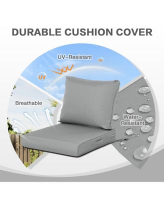Outdoor Chair Cushions Set of 2, 21"x21", Water Resistant Outdoor Deep Seat Cushions with Handle & Adjustable Straps.