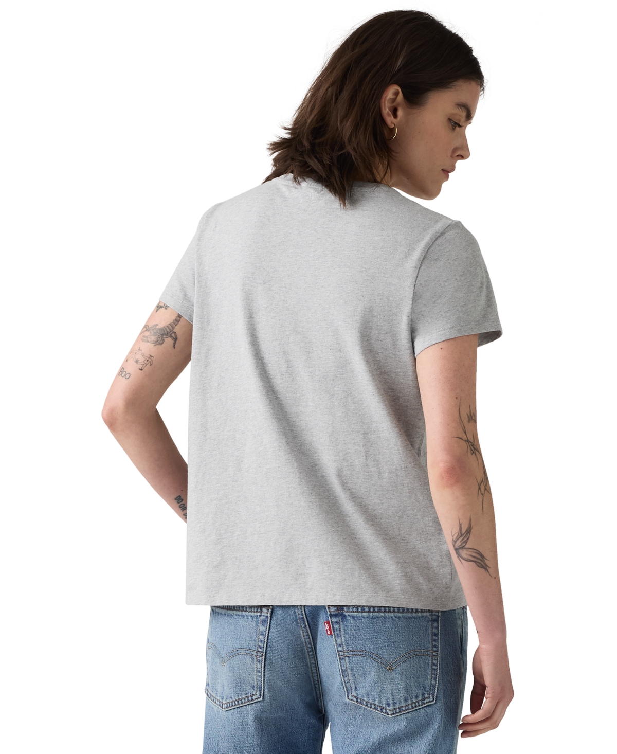 Levi's Women's Perfect Graphic Logo Cotton T-shirt In Gray