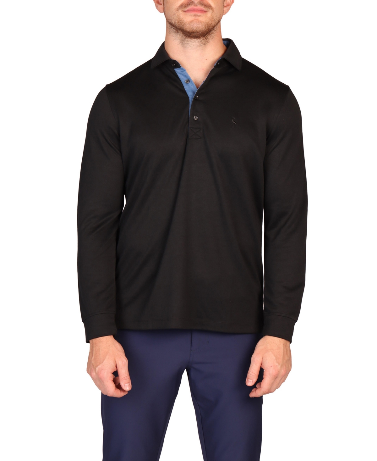 Tailorbyrd Men's Solid Modal Long Sleeve Polo