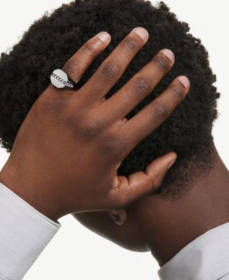 Dextera Black Ruthenium Plated Octagon Ring 