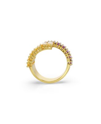 Multicolored Gold-Tone Plated Matrix Ring 