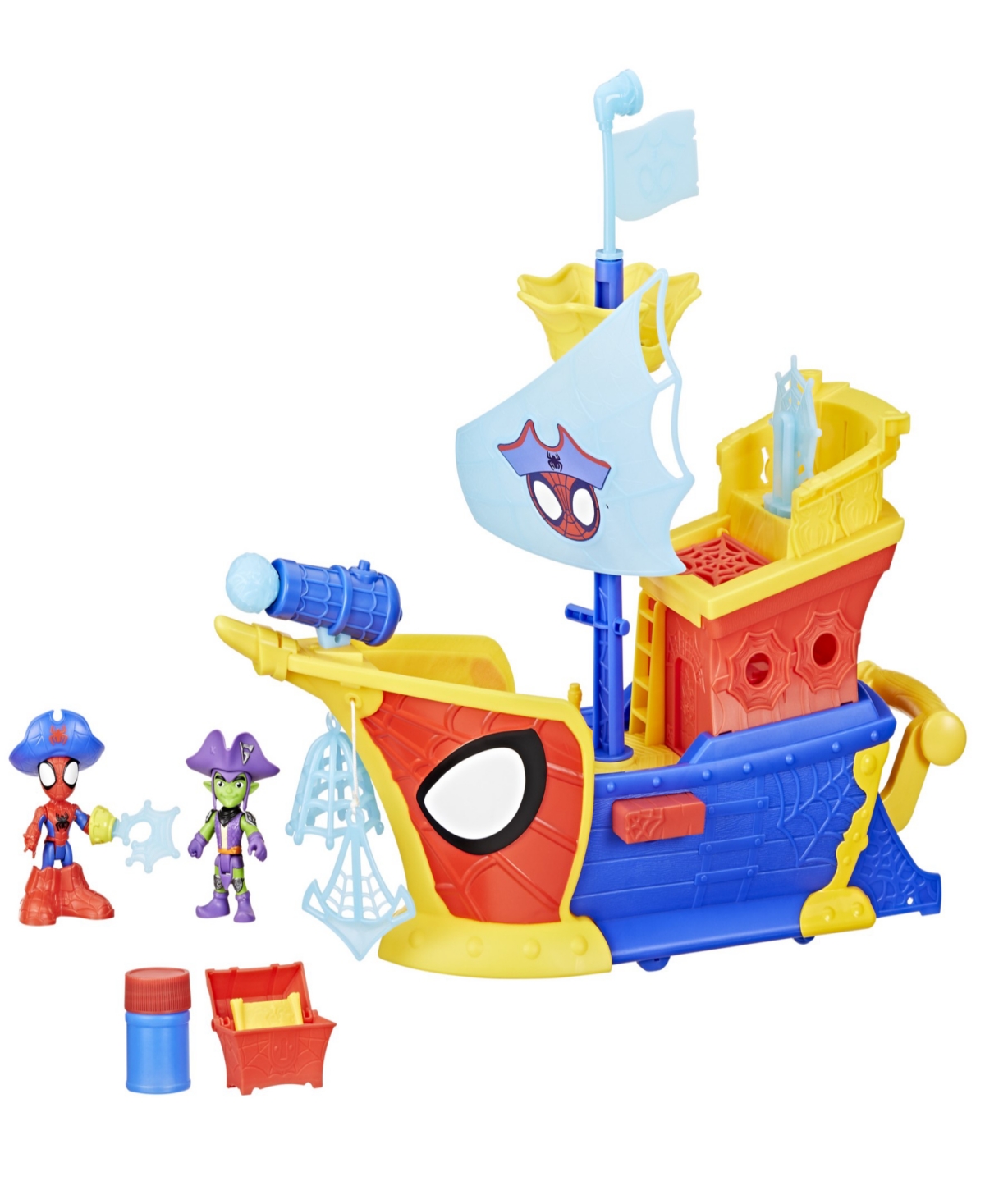 Spidey And His Amazing Friends Marvel Water-webs Webs Ahoy Bubble Pirate Ship In Transparent