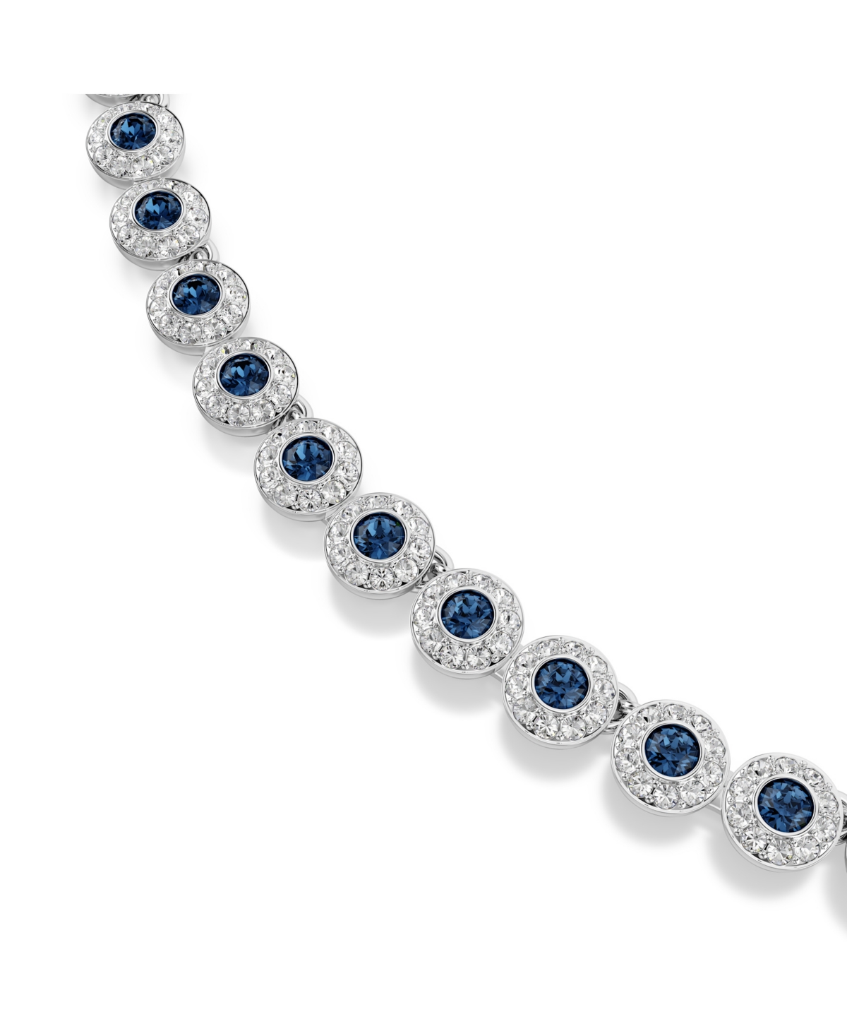 Swarovski Una Angelic Rhodium Plated Crystal Tennis Necklace In Multi