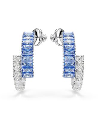 Matrix Rhodium Plated Hoop Earrings