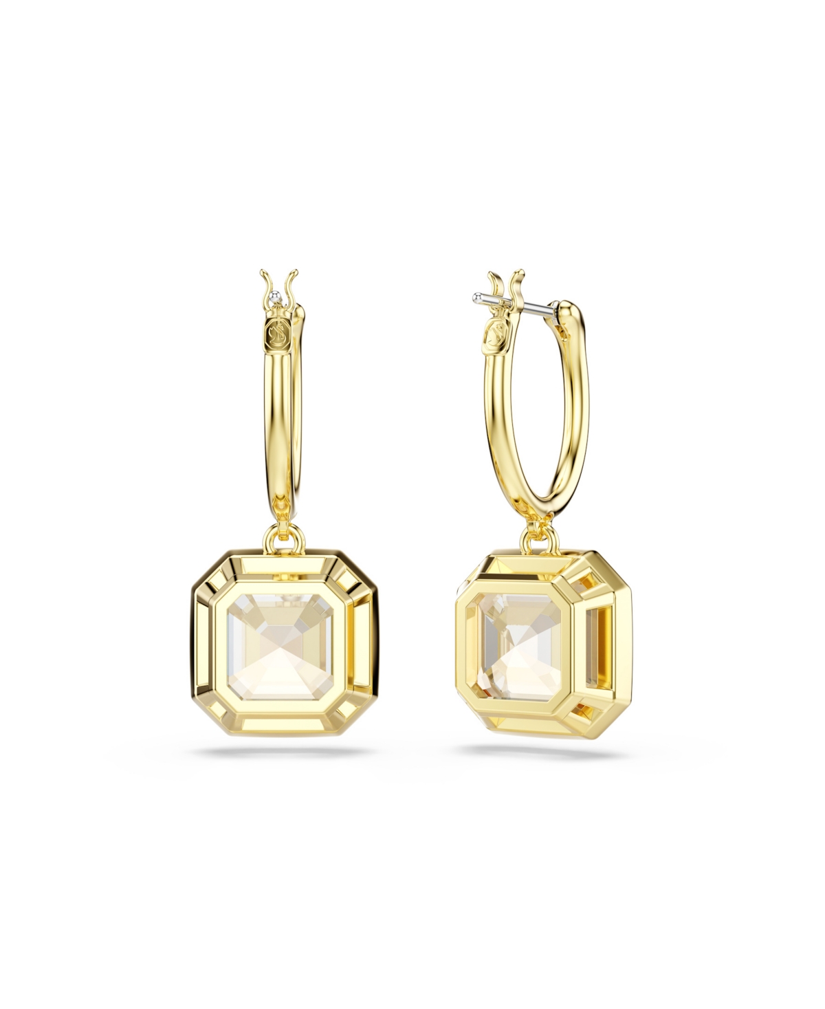 Swarovski Millenia Square Cut Gold-tone Plated Earrings In Gold
